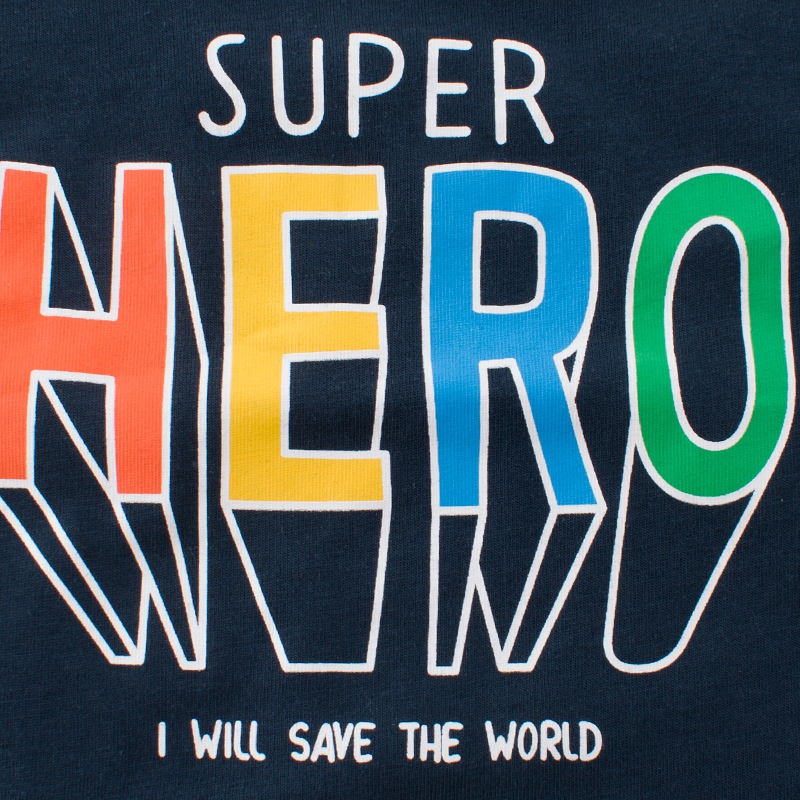 Baby Boy Casual SUPER HERO Print Short-sleeve Tee
